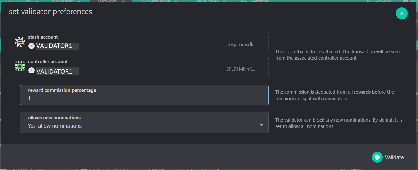set preferences